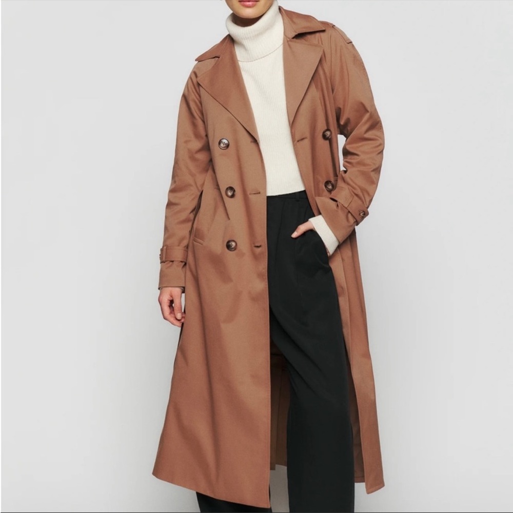 New with tags! Reformation Holland Trench in Khaki — Size M